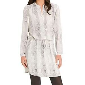 Hilary Radley Ladies Printed Dress-Black & White Dot Tunic snake/python SZ M
